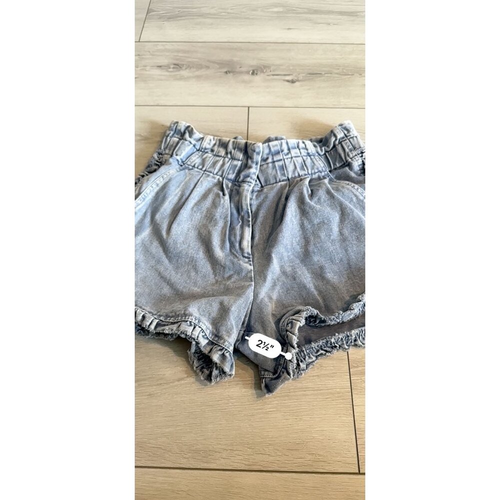 Sea New York Idun Ruffled Denim Acid Wash High Rise Shorts Women's 4 - Picture 4 of 9